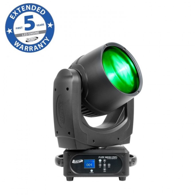 Поворотная голова, 120 Вт RGBW COB LED, зум 7° до 55° ELATION FUZE-WASH-Z120