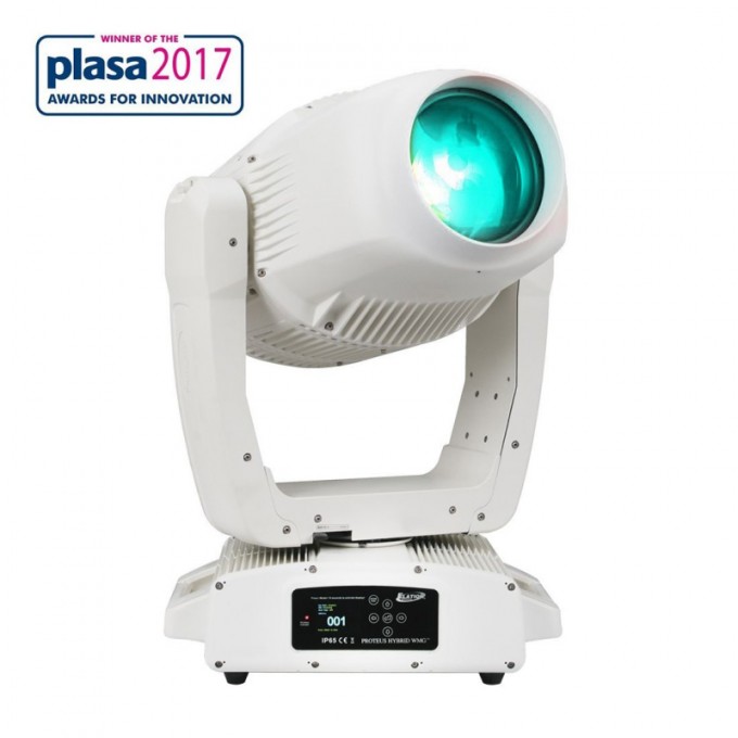Вращающаяся голова Beam/Spot/Wash на лампе 470Вт, IP65, герметичные разъемы, цвет белый ELATION PROTEUS-HYBRID-WMG-HW